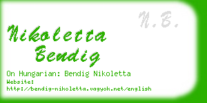 nikoletta bendig business card